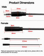 5PCS 3.5mm Stereo Audio Cable, 3×26AWG AUX Cord for Car, Phone, Speaker & Headphones, High-Quality Male-to-Male Audio Wire