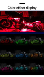 Motorcycle Atmosphere Underglow Lights LED Kits App Remote Control RGB Waterproof For Yamaha BMW Harley Suzuki E-bike Amagi