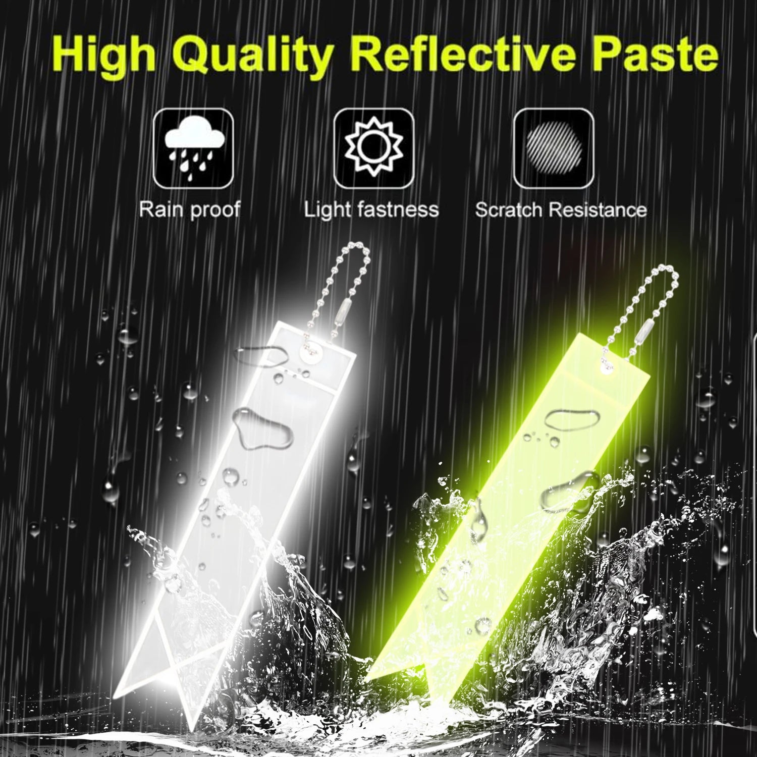 Reflective Keychain Reflector with Chains PVC Reflective Reflector Pendants for School Bag Cycling Backpack Night Riding Warning