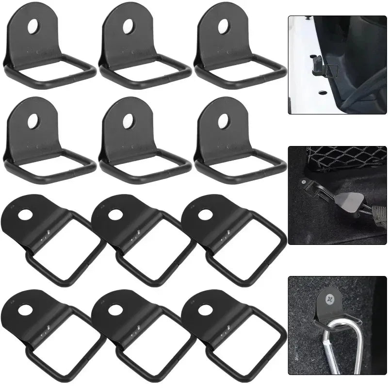 1-10PCS DRing Heavy Duty Tie Down Single Hole Iron Metal Mount Stamped Anchor Point Lashing Ring for Truck Trailer Cargo Van Kit