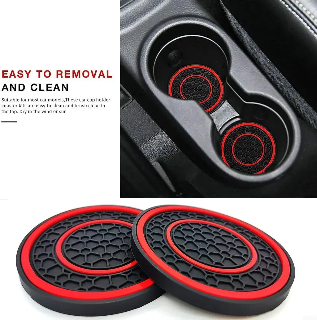2pcs 7cm Non-slip Car Water Cup Pad Mat for Bottle Holder Coaster Auto Interior Anti-skid Cup Holders Amagi