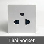 Fireproof 13A Wall Outlet 8mm Stainless Steel UK/EU/US/FR Universal Power Socket Single/Double Gang DIY