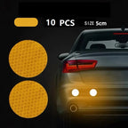 10pcs Car Bumper Reflective Stickers Reflective Warning Strip Tape Secure Reflector Stickers Decals Accessories
