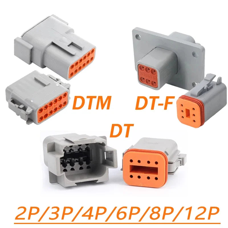 Deutsch DT/DTM/DTP/DTF Series Waterproof Connector 2-12Pin | Flange Mount for Automotive & Industrial Wiring Harness