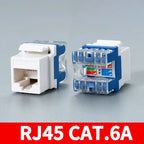 Tool-Free Keystone Jack CAT5E/CAT6/CAT6A RJ45 Ethernet Wall Plate - U/UTP Network Module Adapter for Home/Office/Data Center
