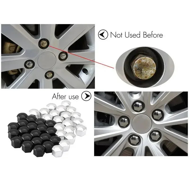 20Pcs 17mm/19mm/21mm Car Wheel Nut Bolts Caps for Audi A6 C6 A4 B7 Citroen Skoda Octavia A7 Tesla Model S / 3 / X Amagi