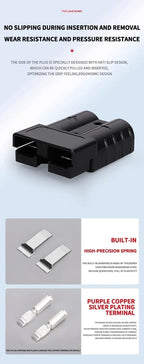 2PCS 50A 120A 175A 350A Battery Connector Plug 600V Quick Connect Disconnect Winch Trailer Forklift Wire Harness Power Cable Kit