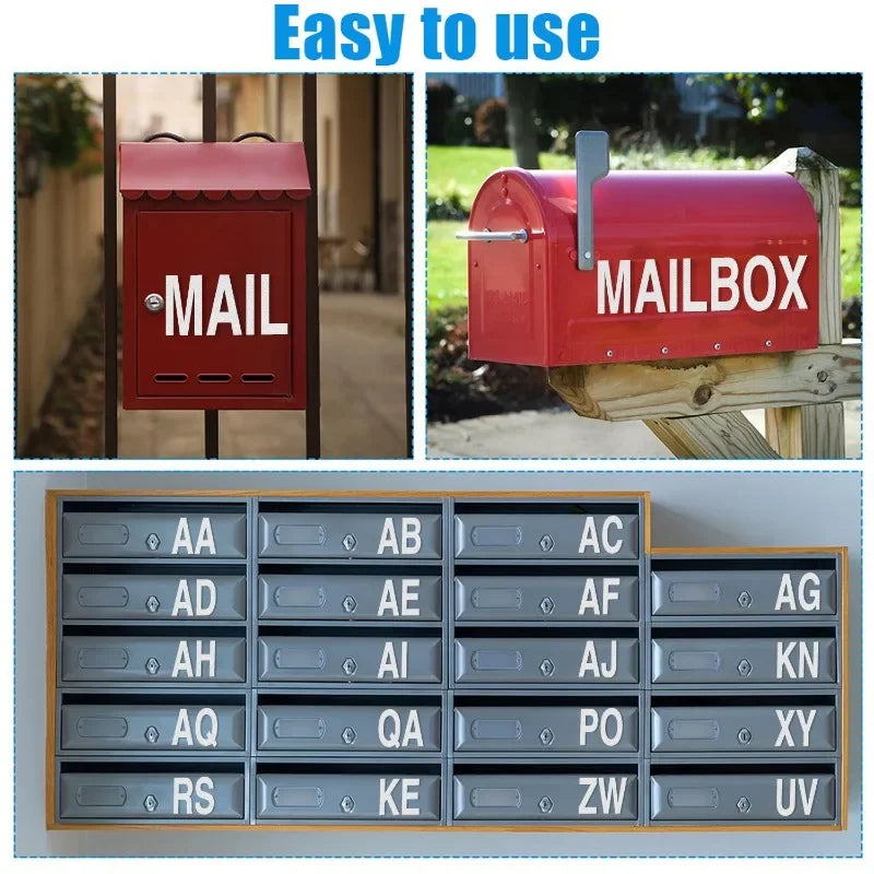 Night Reflective Alphabet Label Decal Car License Plate Number Reflective Stickers Mailbox Door Plate Number Waterproof Decals