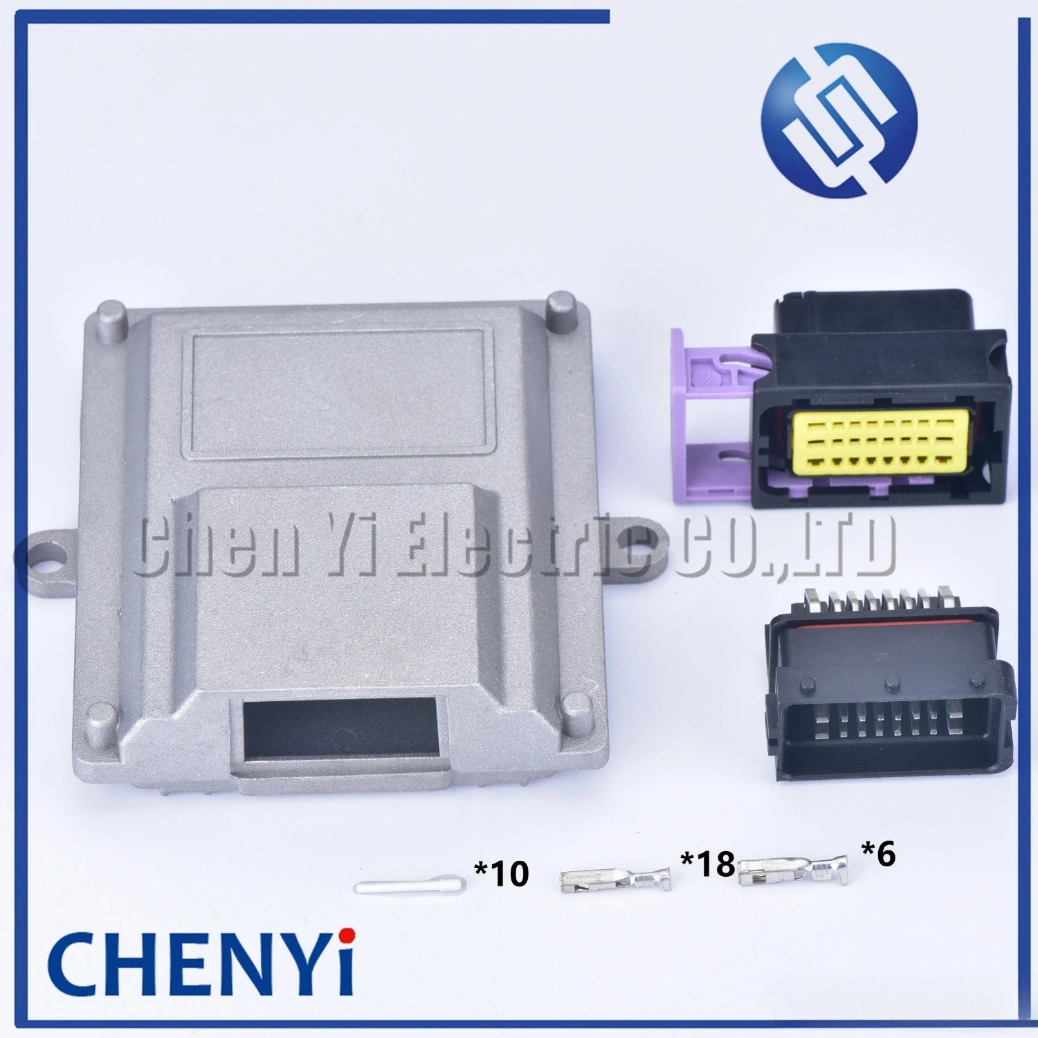 1 kits set 24 pin way aluminum single hole automotive  ecu box with matching connector and Pin 211PC249S0005 211PC249S8005