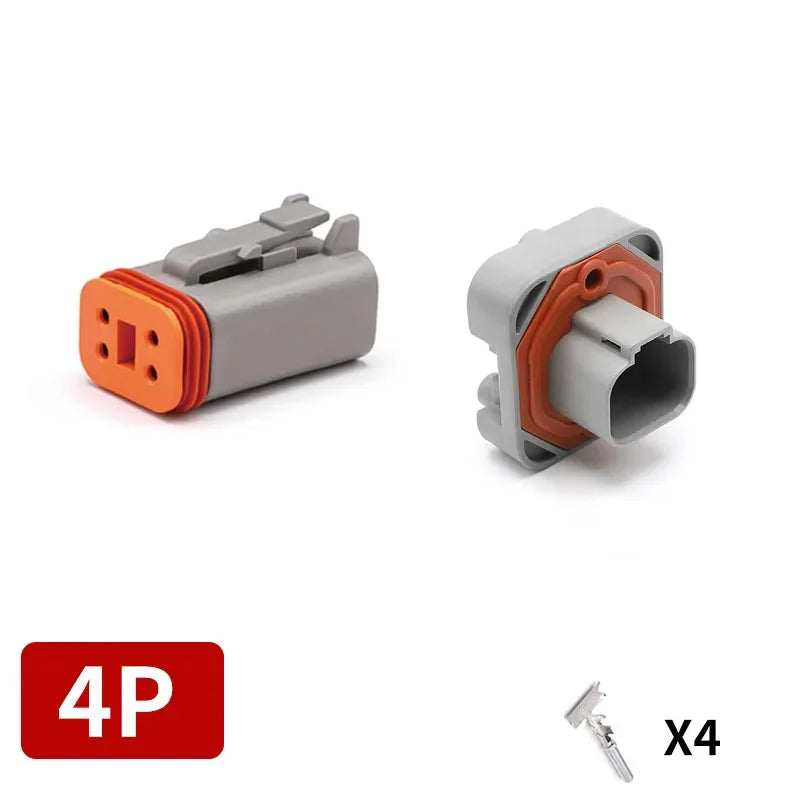 Deutsch DT/DTM/DTP/DTF Series Waterproof Connector 2-12Pin | Flange Mount for Automotive & Industrial Wiring Harness
