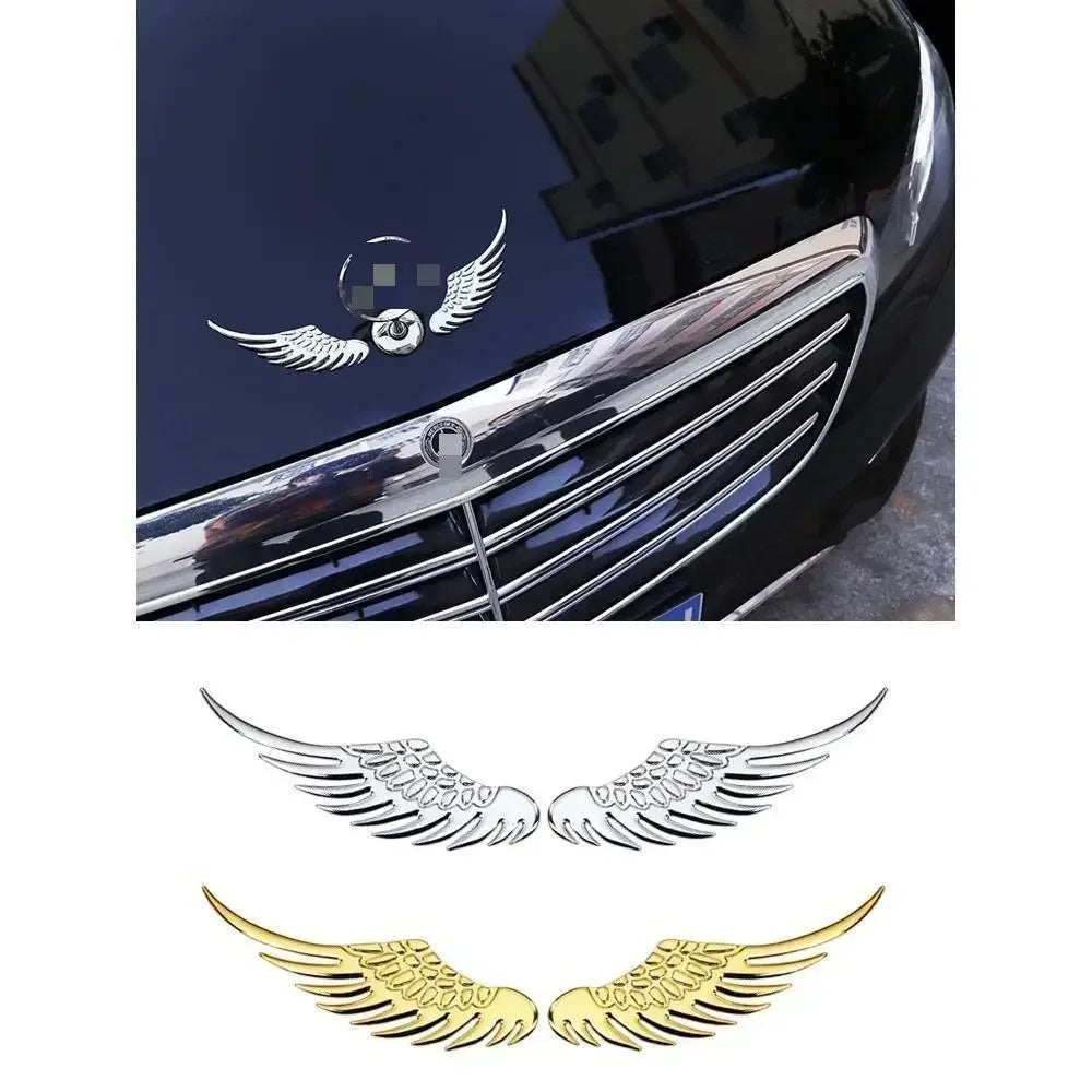 Car Decorative Wings, Three-dimensional Angel Wings Tail Stickers Metal Car Logo Personalized Decorative Car Stickers Amagi