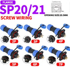 5/10/100 Sets SP16 SP17 SP20 SP21 2PIN-12PIN Screw Wiring Waterproof Aviation Connectors IP68, Electrical Cable Wire Connector