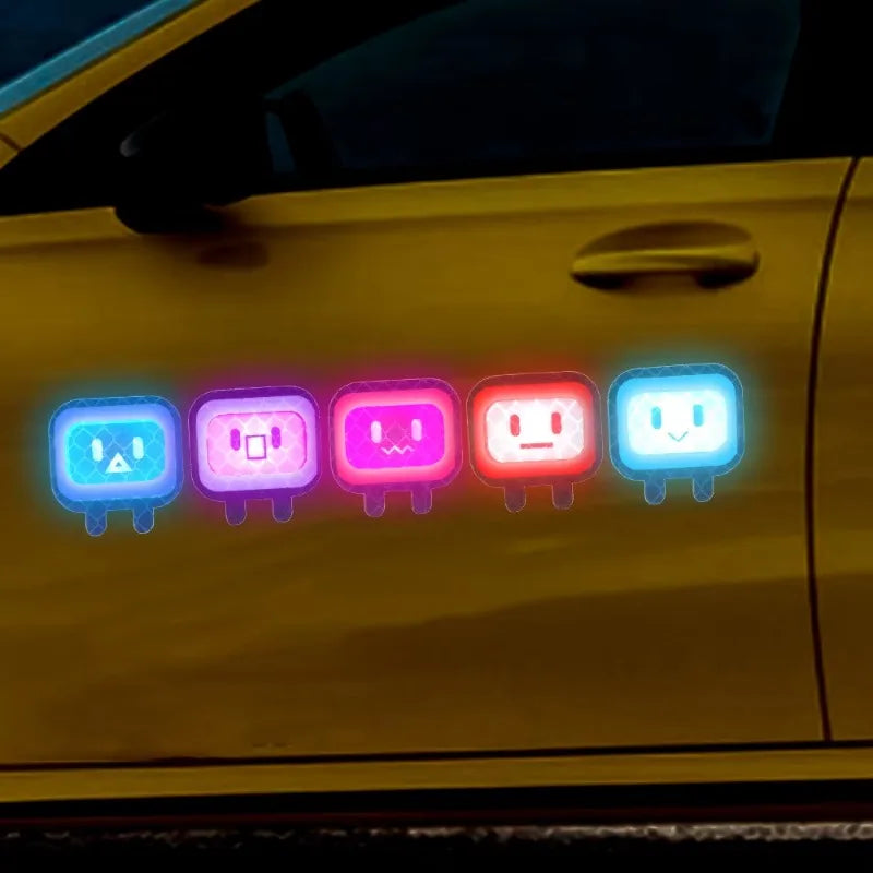 10/20PCS Car Stickers Decorative Reflective Motorcycle Personality Cute Square Auto Body Stickers Helmets Shielding Scratches