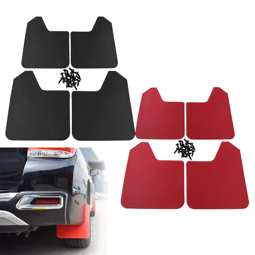 4pcs Fender Mud Car Auto Pickup Truck Plastics Flaps Mudguards Splash Guards Black/red Front And Rear Mudguard Mudflaps