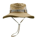 Summer Men Outdoor UV Protection Wide Brim Hiking Hat Mesh Fisherman Hat Beach Sunscreen Cap Summer Bucket Hats Men Amagi
