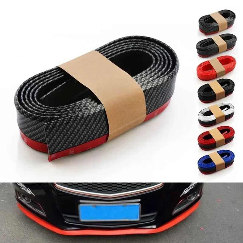 Car Front Bumper Protection Tool Carbon Fiber Strong Adhesive Rubber Universal Front Edge Anti-scratch Protector Amagi