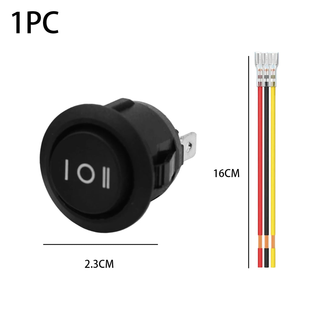 Mini Round Rocker Switch ON OFF 3 Pin SPDT AC DC 12V Auto Car Marine Boat Toggle Button 20mm Mounting Hole Snap in Control Kit