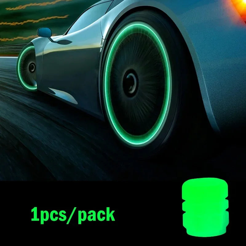 Luminous Car Tire Valve Cap 20/1PCS Fluorescent Night Glowing Decor Motorcycle Bike Wheel Nozzle Dustproof Tyre Valve Stem Caps