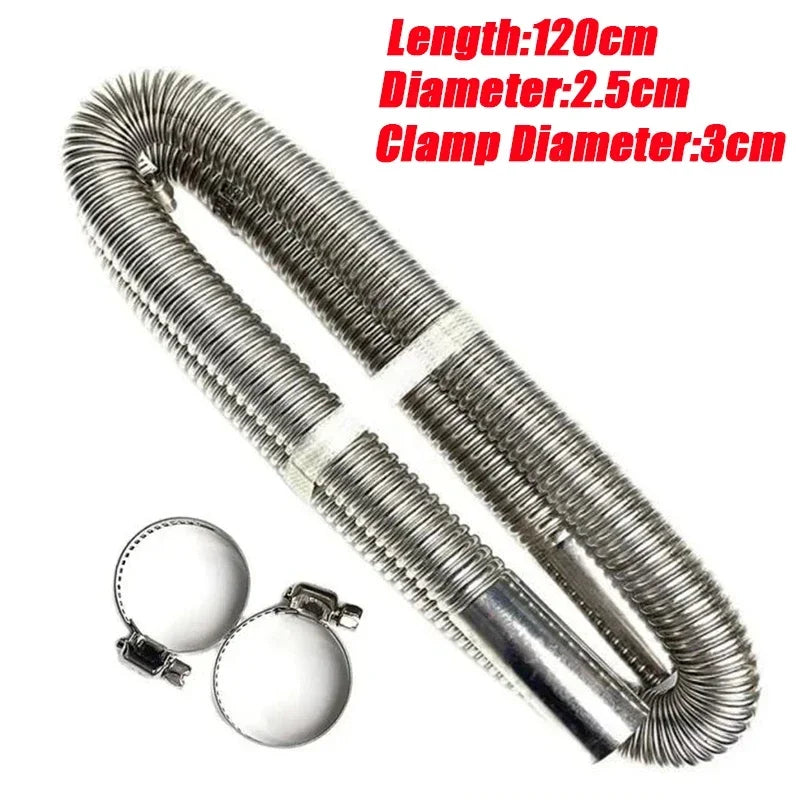 Air Diesel Parking Heater Stainless Steel Exhaust Pipe Tube Gas Vent Hose +Aluminum Foil Sleeve With Hose Clamp For Car Amagi