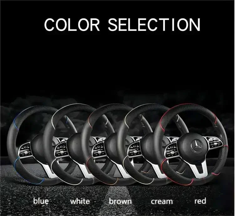 All Seasons Leather Diamond Steering Wheel Cover Universal Fit for 14 .5-15 Inch Durable Leather Cover Anti-Slip Veins Amagi