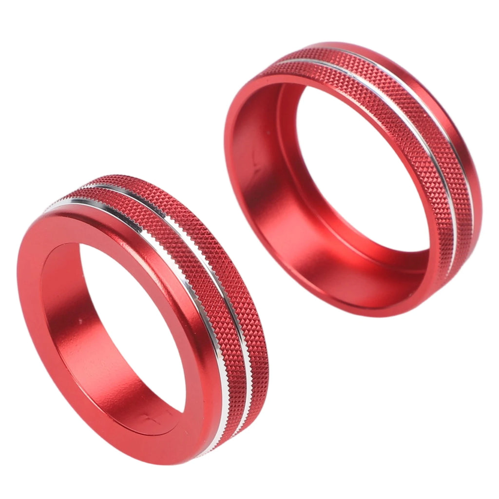 2pc AC Volume Control Switch Knob Trim Cover Ring For Ford For Explorer 2020-2025 Volume Knob Cover Switch Trim Car Styling Trim