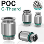 304 Stainless Steel Pneumatic Push-In Fitting POC-G, Internal Hex Quick Connector for Air and Gas Pipe Systems