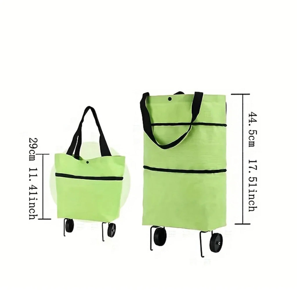 Foldable Portable Hand-Pulled Shopping Cart Vegetable Buying Waterproof Trolley Small Pushcart Handy Wheel Handbag Shopping Amag