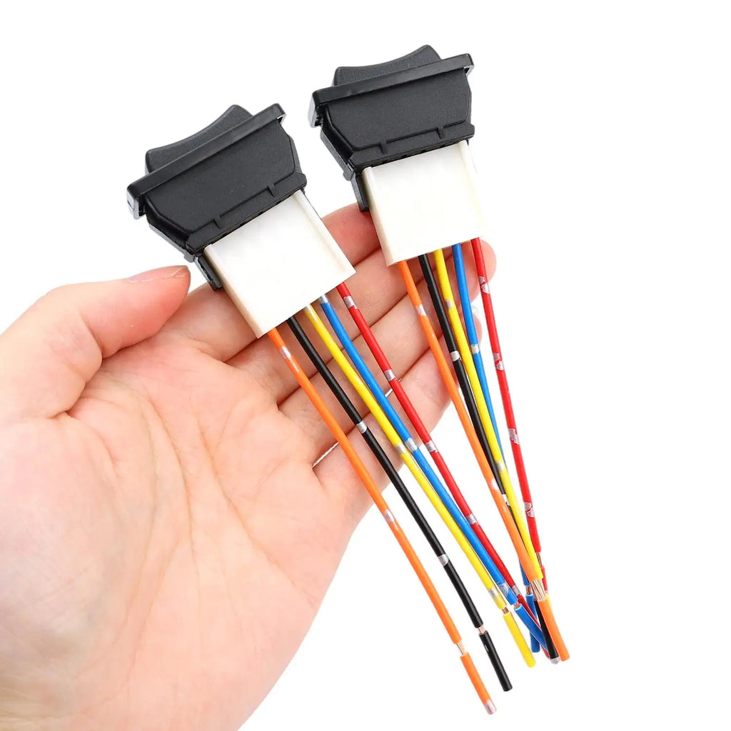 Universal Auto Power Window Switch Glass Lifting Control Button 12V 20A 5 Pin Rocker Toggle Blue Red LED Light Car Interior Kit