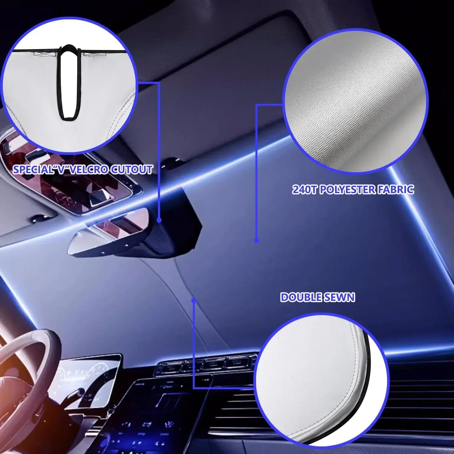 Front Windshield Sunshade, Foldable Sun Visor , Suitable for Sedan and SUV Models Amagi
