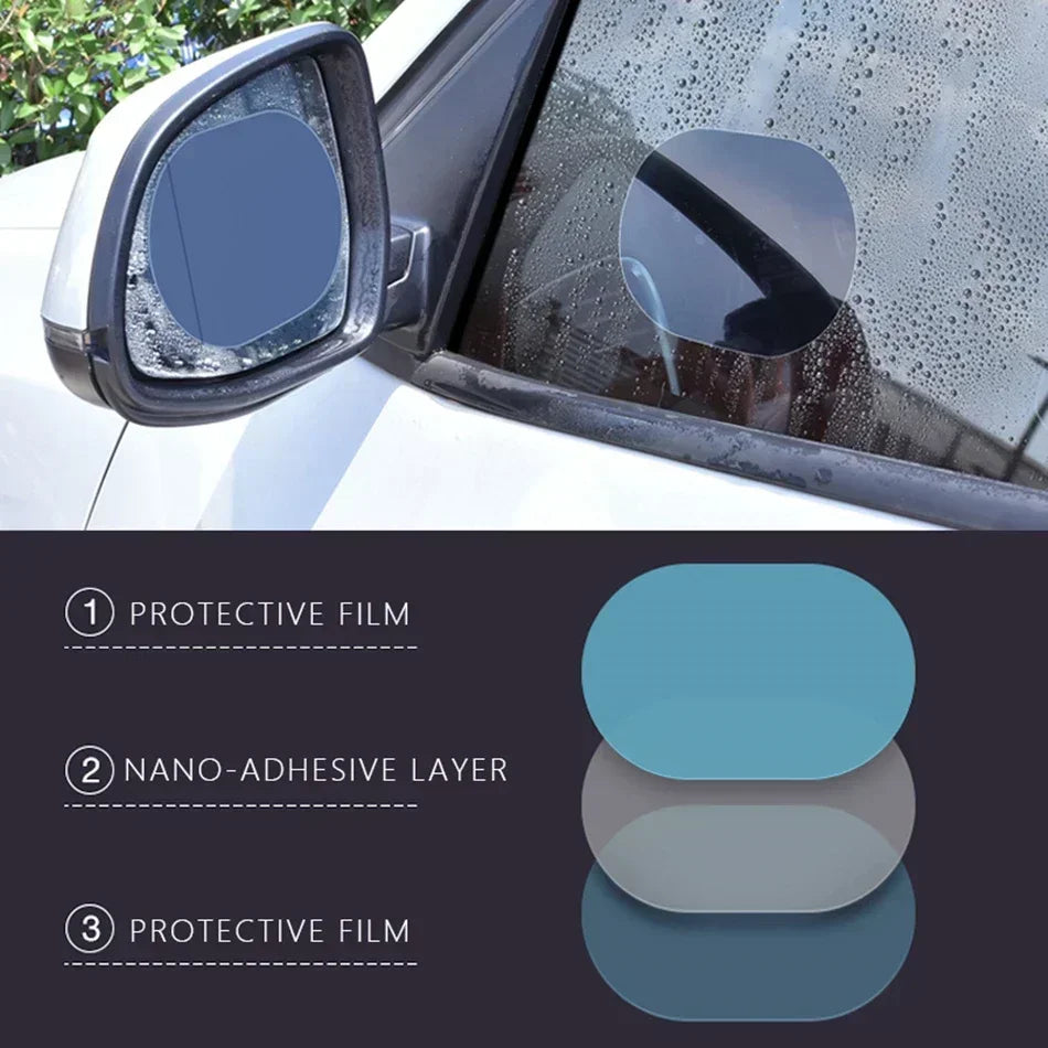 2PCS Car Rearview Mirror Cover Anti-Fog Anti-glare Rainproof Film Clear Sight Safe Driving Auto Protection Car Glass Amagi