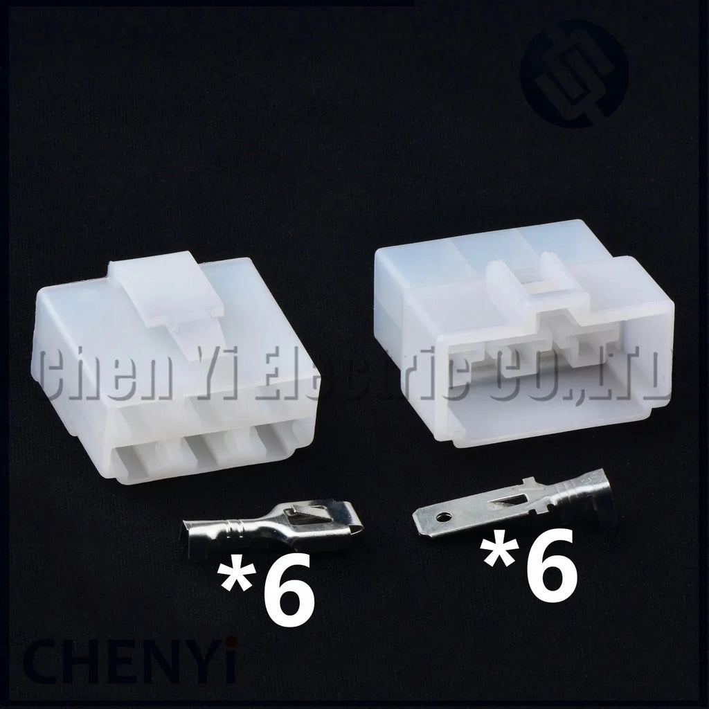 5 Pcs 6 Pin Plastic Electrical Wire Connector Automobile Female or Male Socket Plug With Pins DJ7061-6.3-11 DJ7061-6.3-21