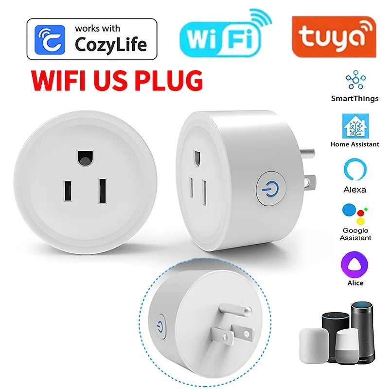 Zigbee Wi‑Fi Smart Plug US Outlet with Energy Monitoring, Works with Alexa/Google Home, Tuya App Control, Timer & Schedule