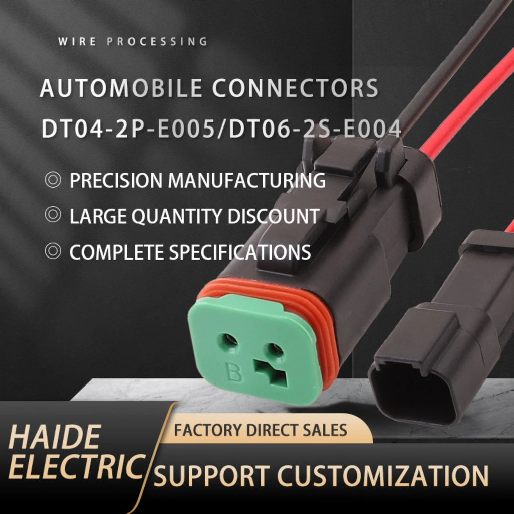 2-PIN Connector Waterproof 1.6mm Series Male Female Connectors Wiring Harness DT04-2P-E005 DT06-2S-E004