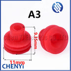 100 Pcs 0.6/1/1.5/1.8/3.5/6.3/9.5mm car wire connector waterproof ring circle rubber seal hollow plug silicone sheath cap