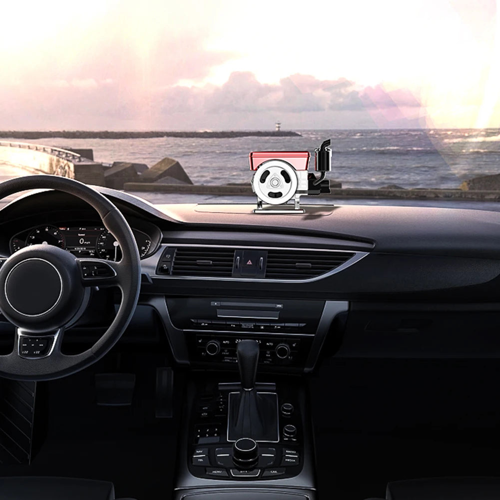 1 PCS  Car Solar  Powered Rotating Air Freshener  Diffuser Perfume Simulated Engine  Car  Purifier Engine Interior  Decorations