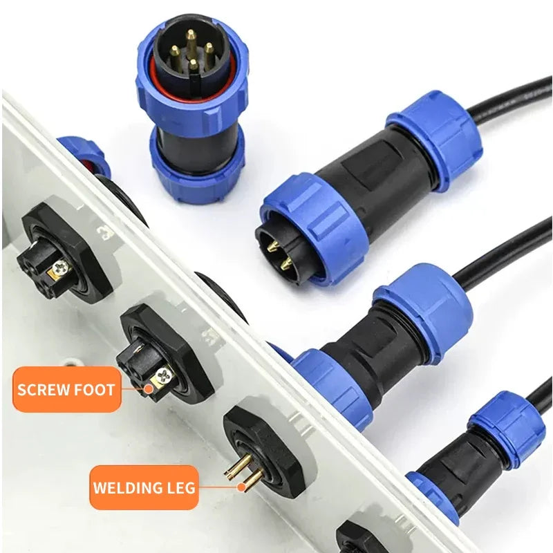 5/10/100 Sets SP16 SP17 SP20 SP21 2PIN-12PIN Screw Wiring Waterproof Aviation Connectors IP68, Electrical Cable Wire Connector