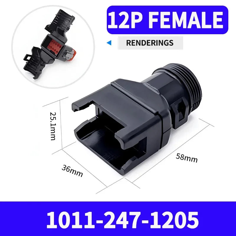 10/50 Sets 2-12P Male Female DT Connector Tail Clip Set with Corrugated Pipe Fixed Harness Clip,Protective Sheath 1011-235-0405