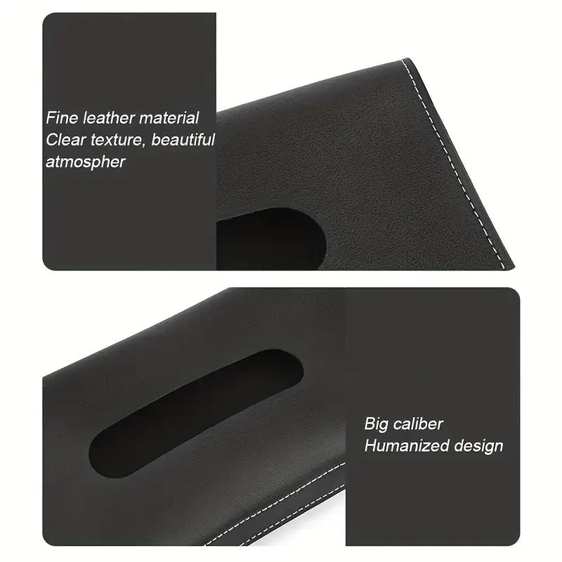 Car Tissue Box PU Leather Car Sun Visor Hanging Tissue Box Holder Auto Interior Storage Organizer Napkin Holder Accessories New