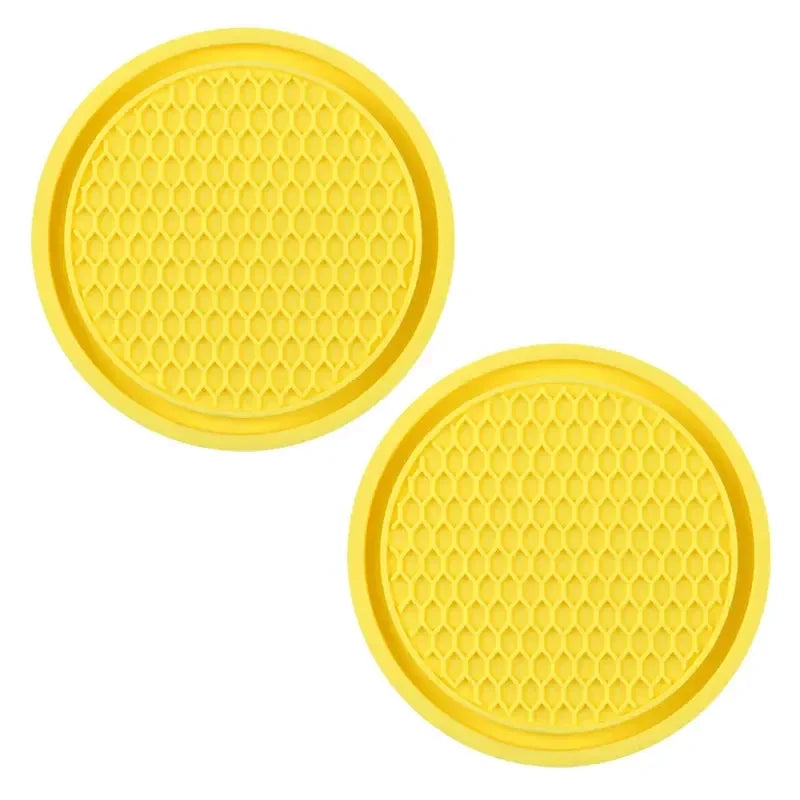 2pcs Cute Bling Car Cup Holder Coaster Mat with Rhinestone for Women Girl Universal Anti Slip Automotive Interior Amagi