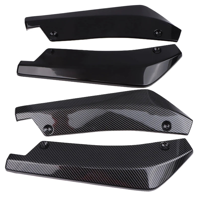 1Pair Carbon Fiber Winglets Side Skirt Extension Car Front Rear Bumper Strip Lip Spoiler Diffuser Splitter Scratch Protector