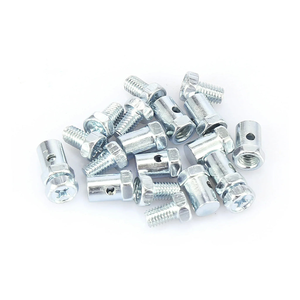 10/2pcs Metal Throttle Cable Clips Silver Motorcycle Bike E-Bike Flameout Adjustment Fixator Wire Rope Fixing Buckle Screws Amag