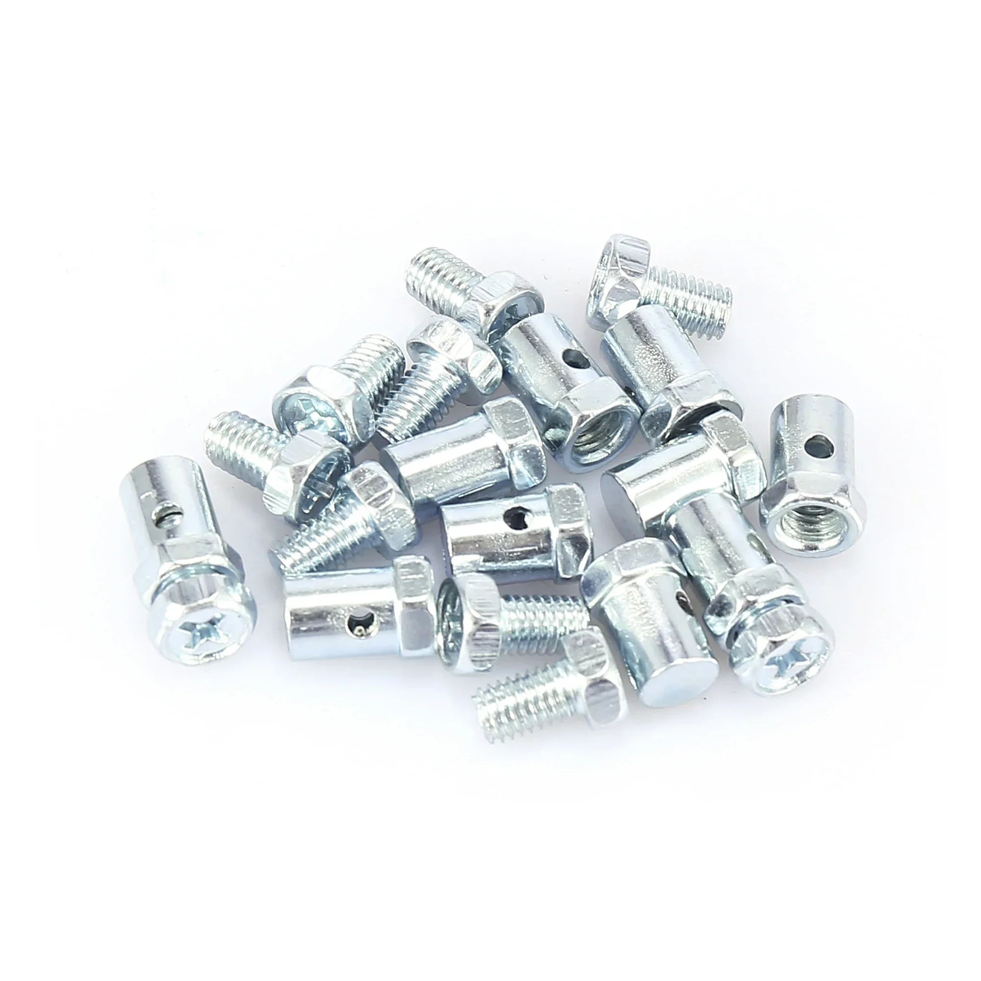 10/2pcs Metal Throttle Cable Clips Silver Motorcycle Bike E-Bike Flameout Adjustment Fixator Wire Rope Fixing Buckle Screws Amag