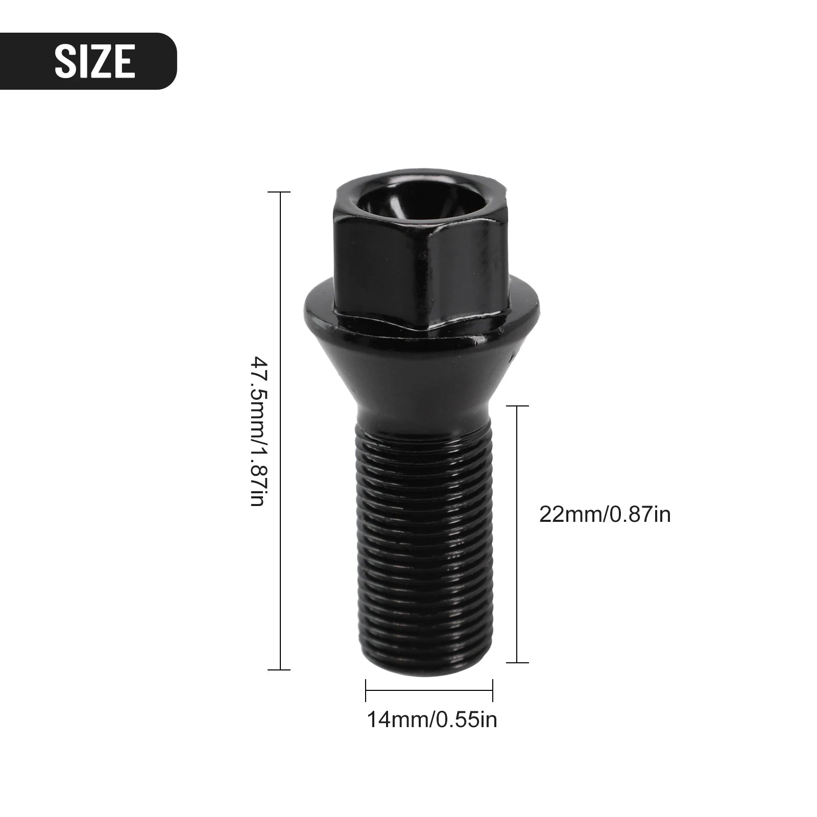 36136890324 For BMW Wheel Nut Stud Bolt tire screws M14 X 1.25 Black F25 X3 E70 X5 Hub bolt rod