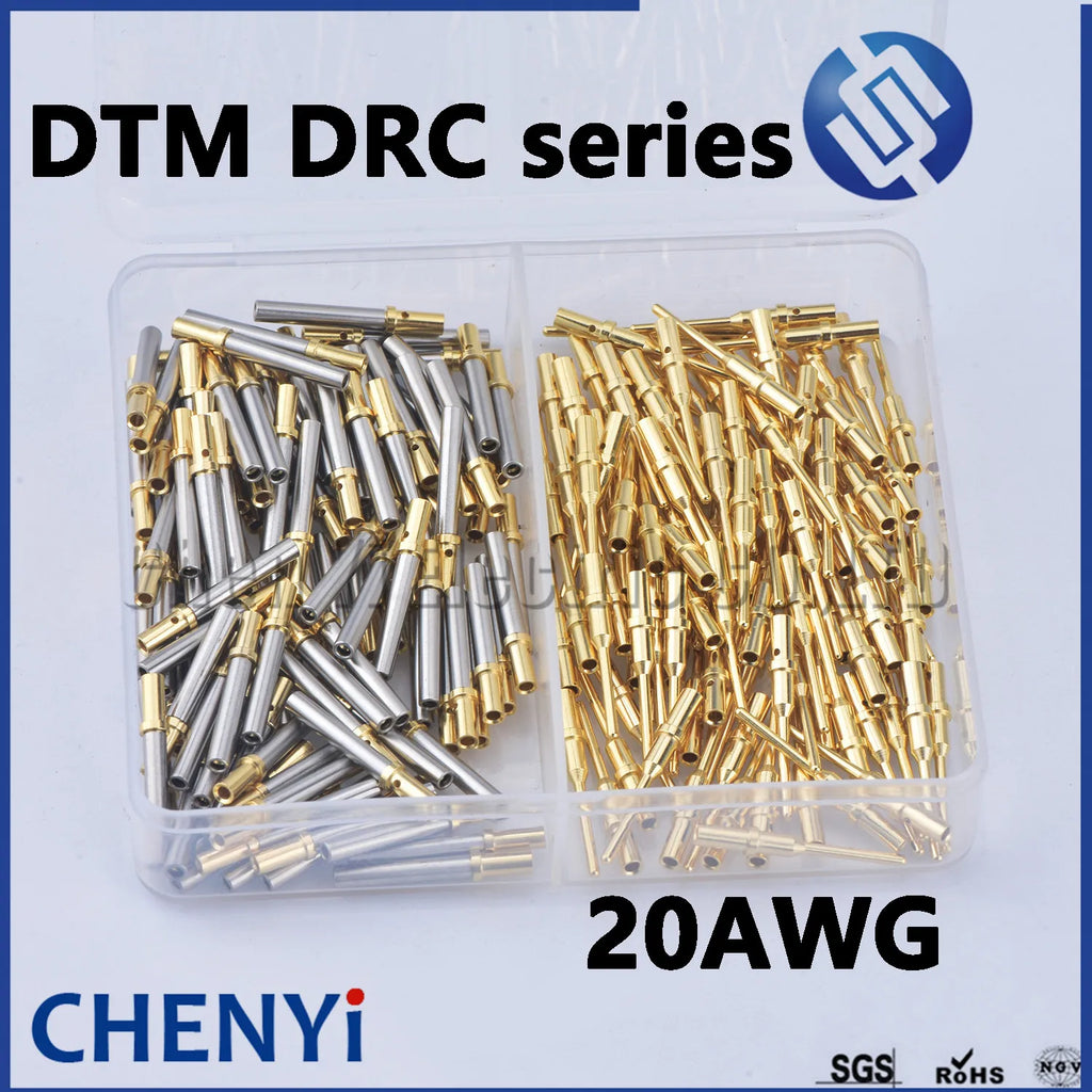 50/100 Pcs Deutsch DTM 1.0mm Series Female male Pin 0460-202-2031 0462-201-2031 Gold Plated Stainless Steel Crimp Solid Terminal