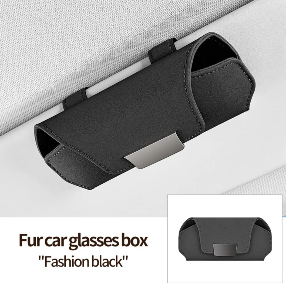 1PC Car Eyewear Organizer Car Glasses Case Suede Material Sun Visor Holder Car Sunglasses Holder Case Glasses Box