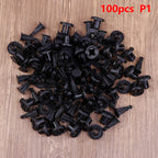 50/100Pcs 10mm Diameter 10mm Black Plastic Auto Fasteners Rivets Clips Vehicle Car Bumper Door Panel Liner Clips Retainer