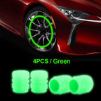 Mini Car Tire Valve Caps Luminous Valve Stem Caps Universal Fluorescent Tyre Nozzles Cover Tyre  wholesale