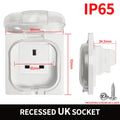 IP65 Waterproof Outdoor Socket- 16A High Power Wall Plate, 250V US/Thai Style 10A Receptacle, Bathroom & Weatherproof Electrical
