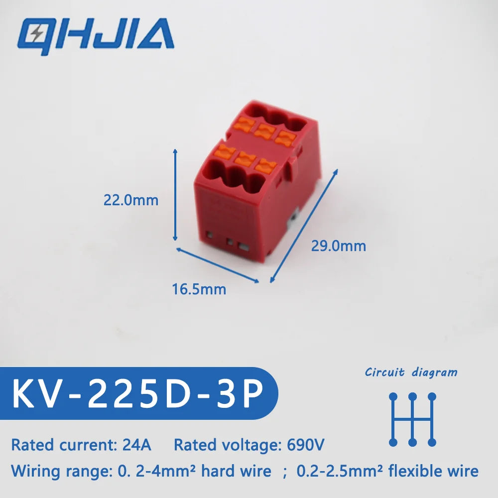 Fast Wiring Mini Rail-Type Quick Junction Box | 1-In-Multi-Out Plug-in Terminal Wire Connector for Easy Electrical Connection