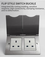 Fireproof 13A Wall Outlet 8mm Stainless Steel UK/EU/US/FR Universal Power Socket Single/Double Gang DIY